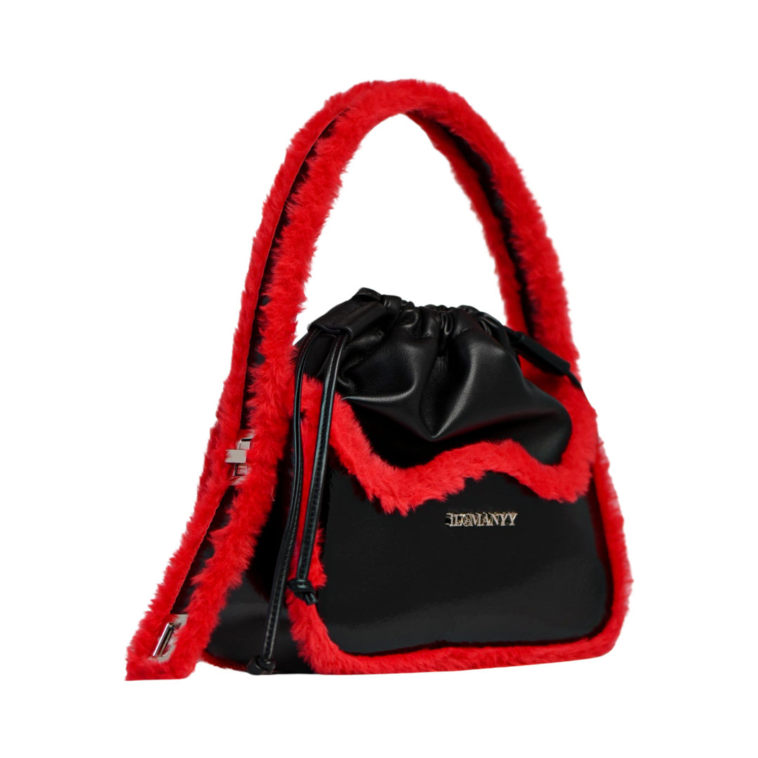 Black Leather Medium Shoulder Bag – iLoMANYY