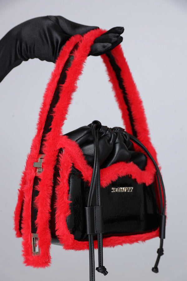 Black Leather Medium Shoulder Bag